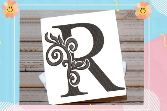 Beautiful Letter R Monogram for Boutique Apparel