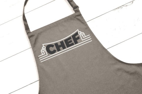 Chef with Art Deco Border: Apparel Design Review