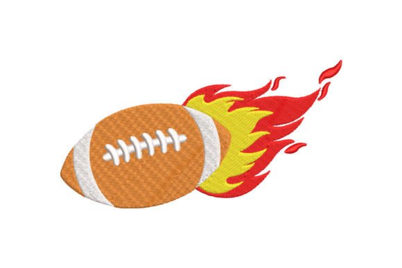 Football Fire Design: Bold Embroidery for Etsy Sales