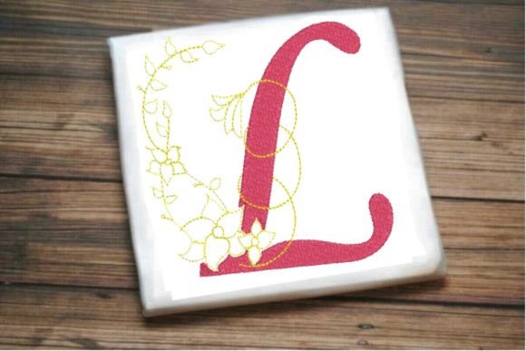 L Letter Vine Monogram Flower for Etsy Products