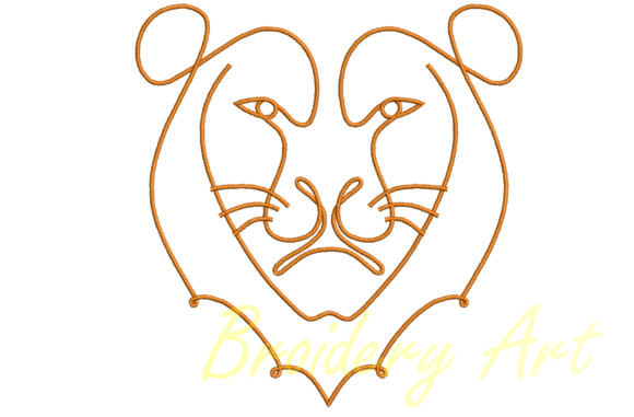Lion Art Line: Stylish Embroidery for Apparel