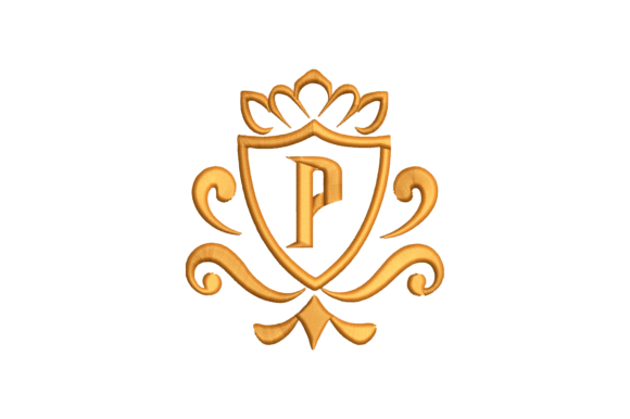 Monogram Letter P: Elegant Holiday Embroidery