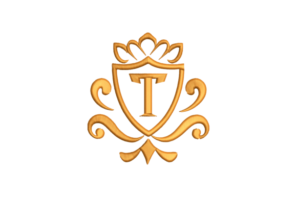 Monogram Letter T: Elegant Embroidery for Apparel