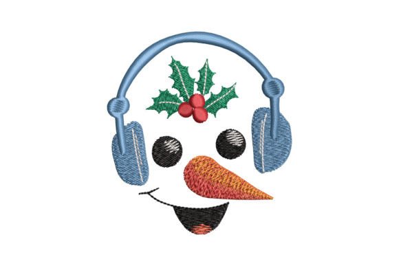 Snowman Face with Headphones: Holiday Embroidery Review