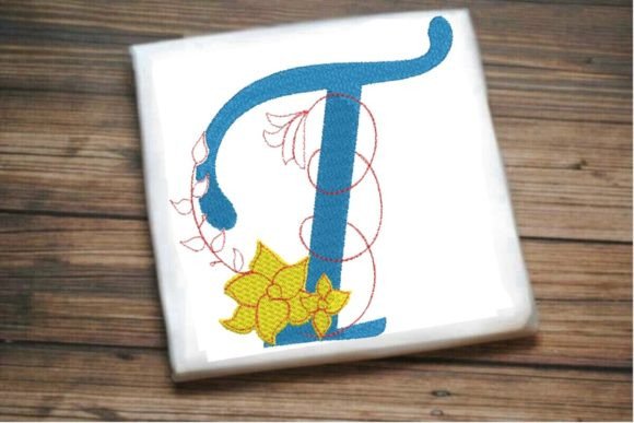 T Letter Vine Monogram Flower: Business Design Review